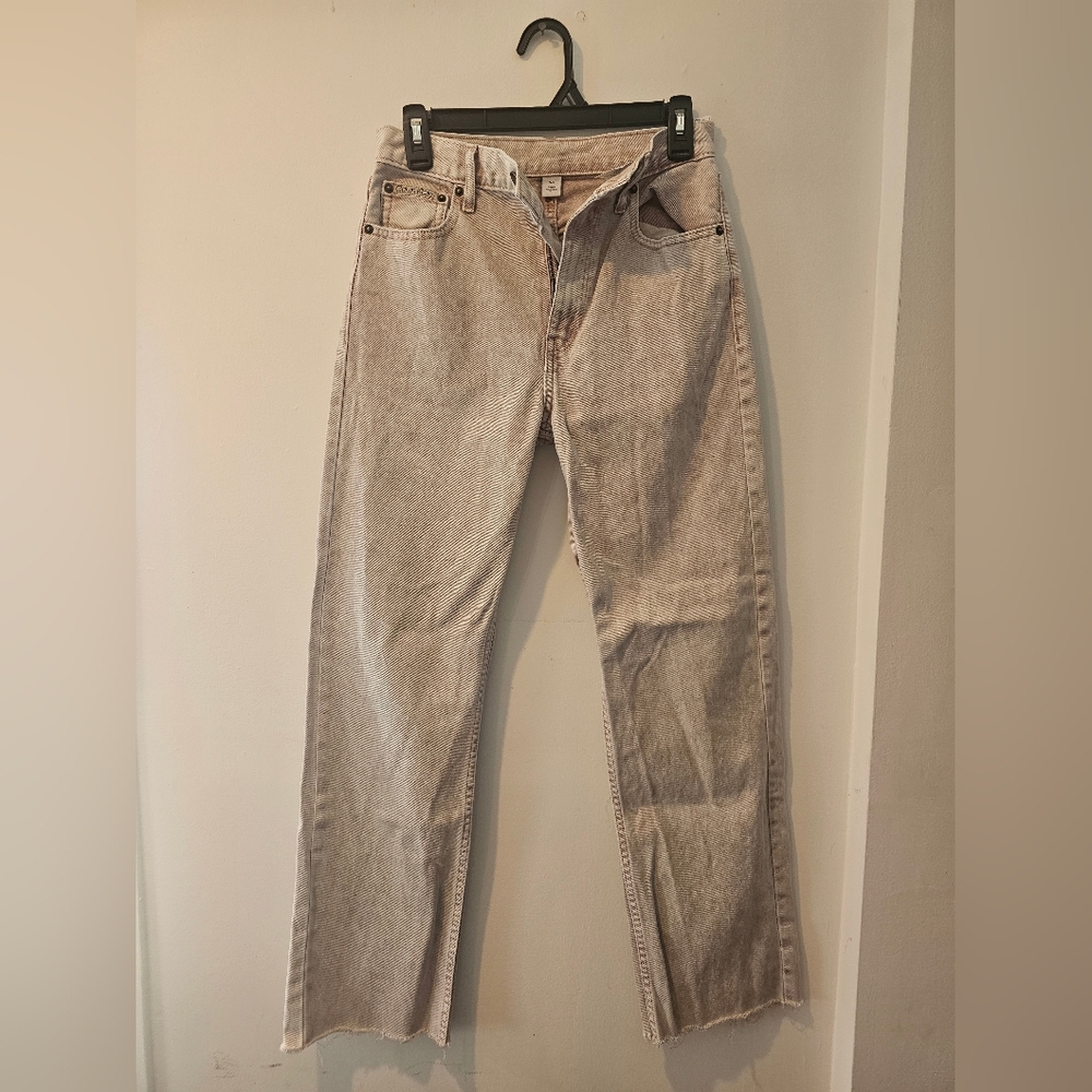 Calvin Klein Straight Leg Jeans Beige Neutral Denim High Rise Size W26